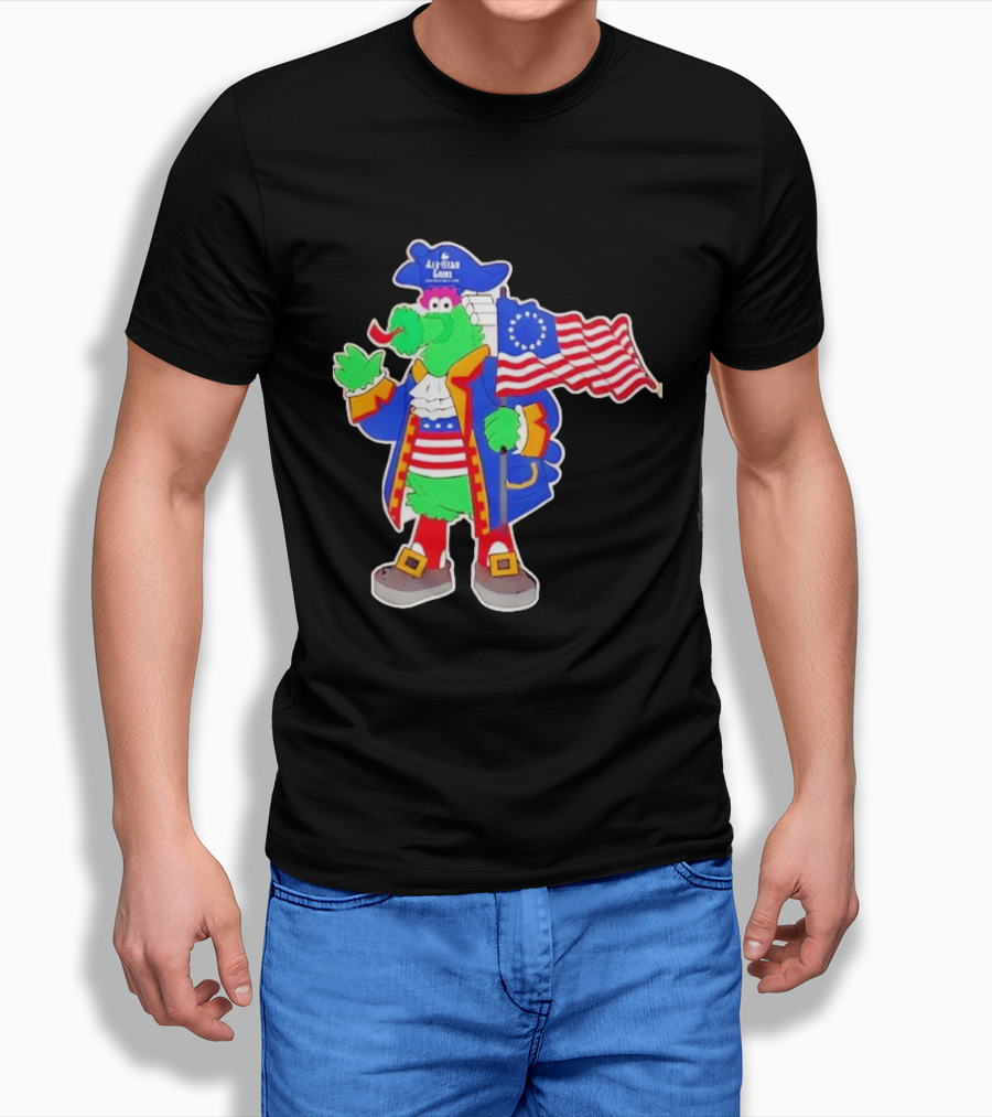 Phillie Phanatic Patriotic 2026 All Star Game Philadelphia Phillies American Flag MLB T-Shirt
