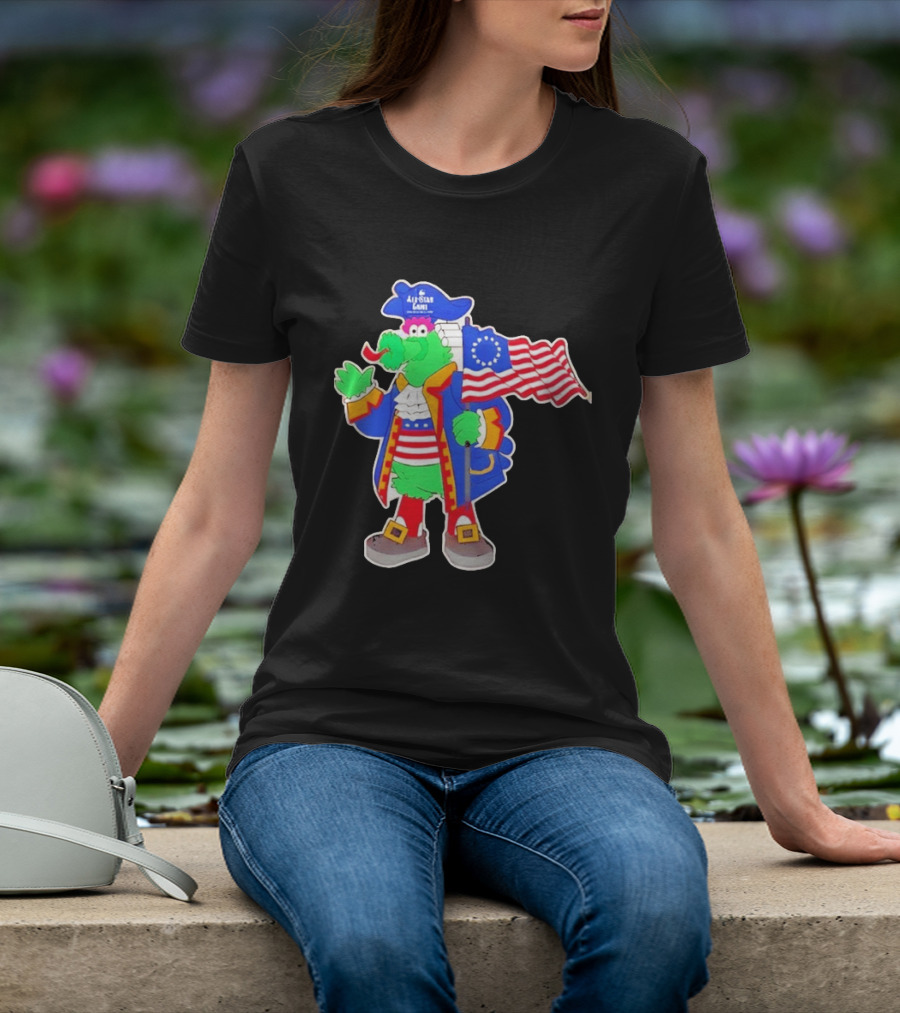 Phillie Phanatic Patriotic 2026 All Star Game Philadelphia Phillies American Flag MLB T-Shirt