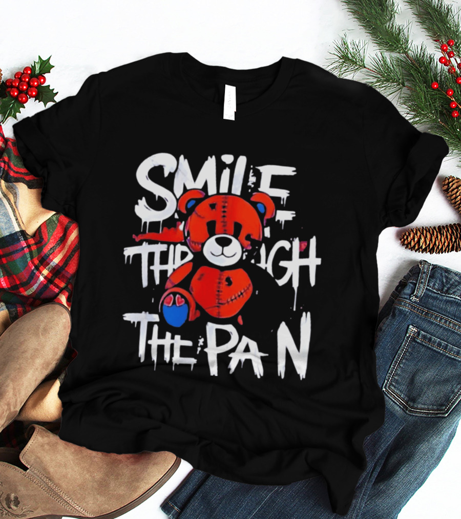 Smile Through The Pain Patchwork Teddy T-Shirt