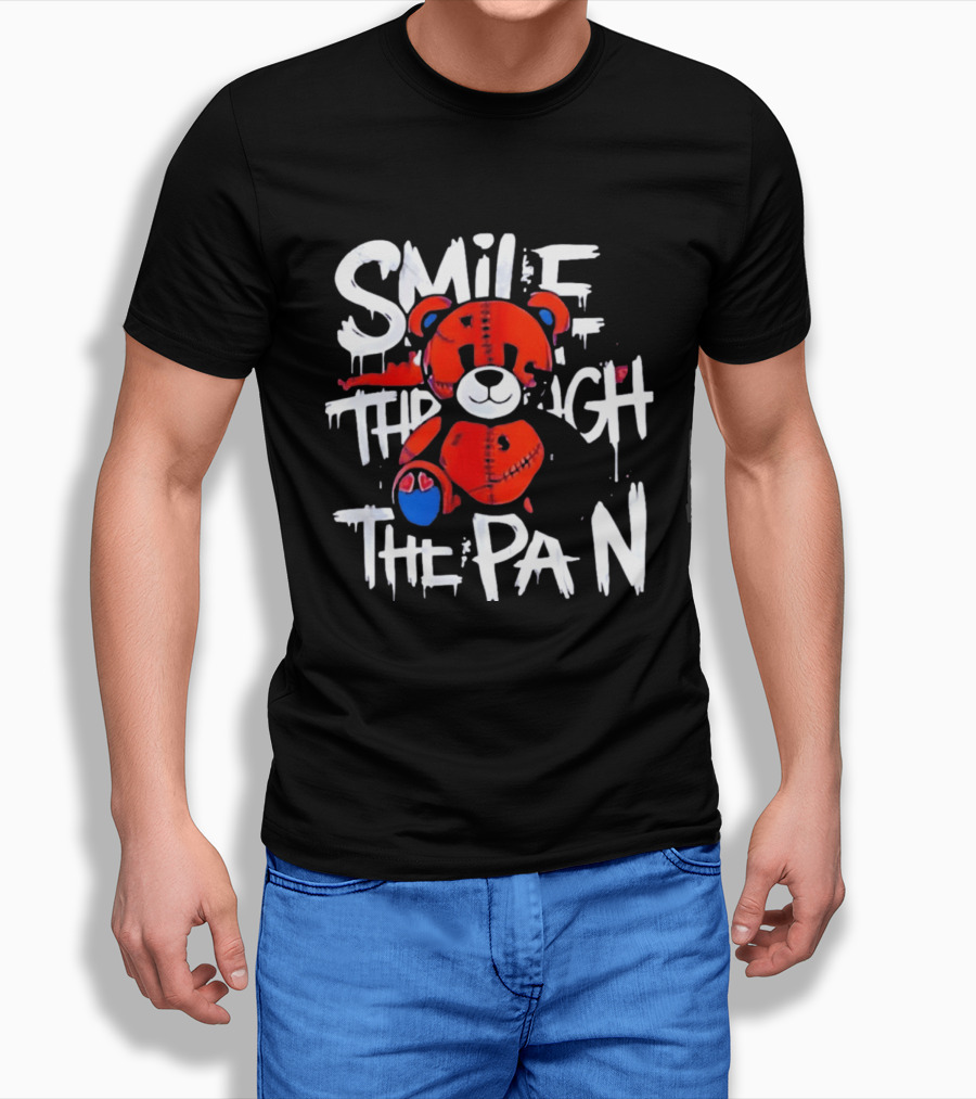 Smile Through The Pain Patchwork Teddy T-Shirt
