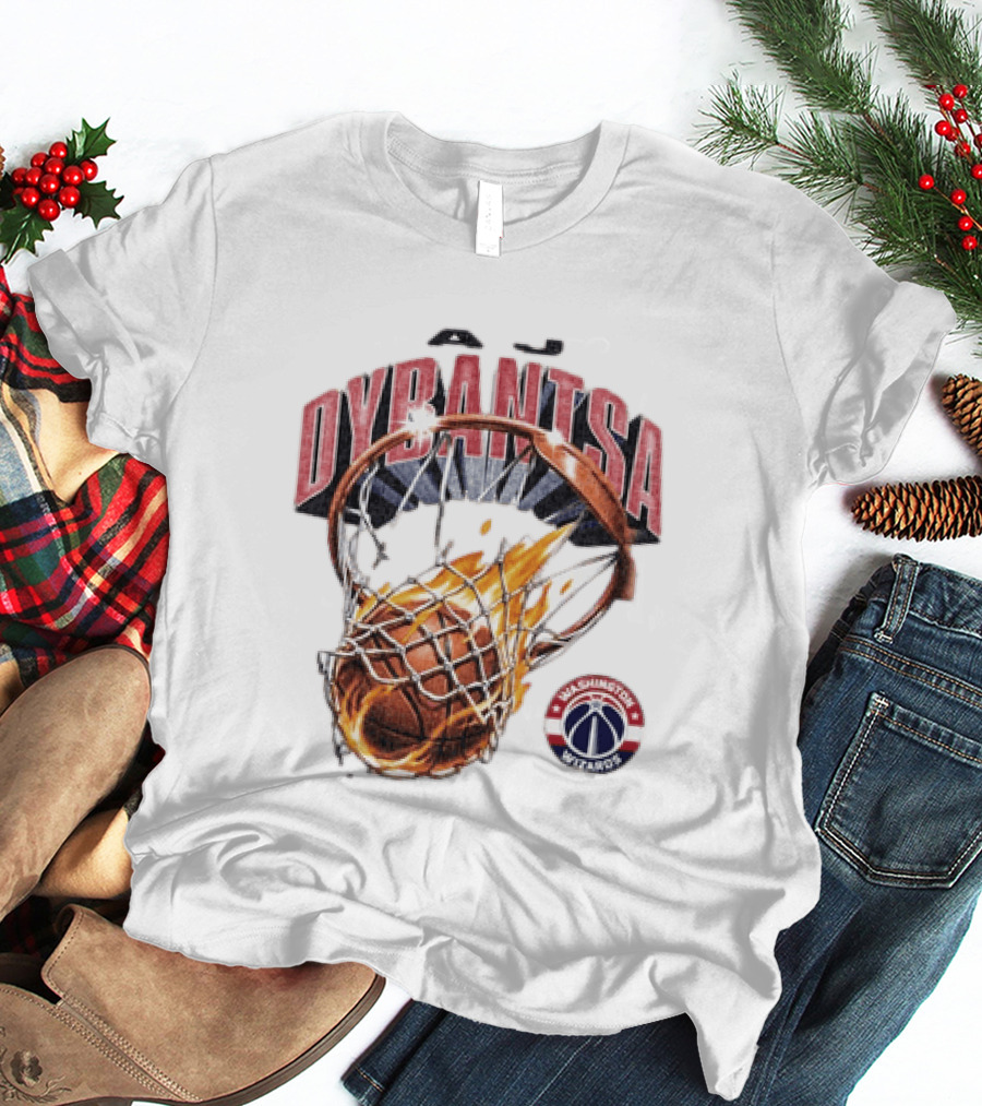 Dybantsa Washington Wizards Basketball Hoop On Fire T-Shirt