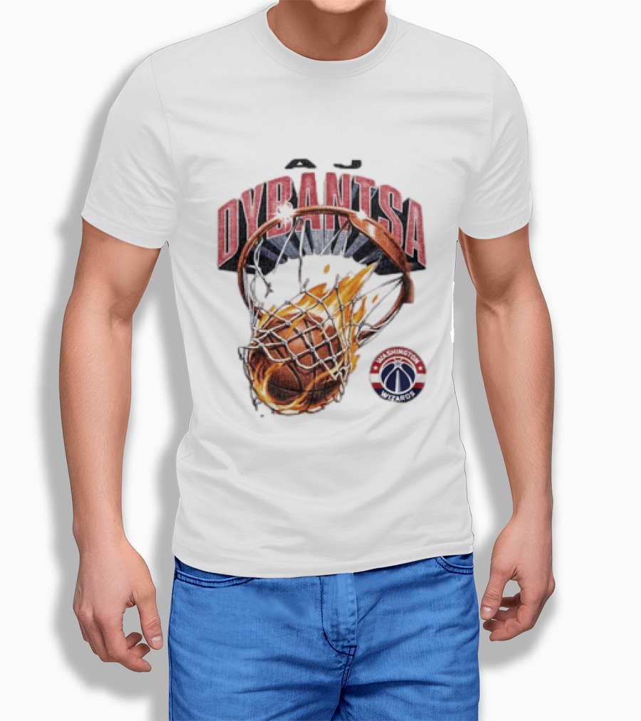 Dybantsa Washington Wizards Basketball Hoop On Fire T-Shirt