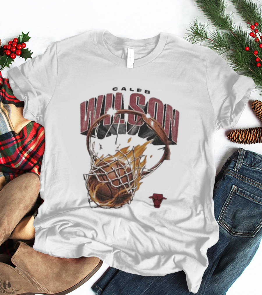 Caleb Wilson Chicago Bulls Basketball On Fire T-Shirt