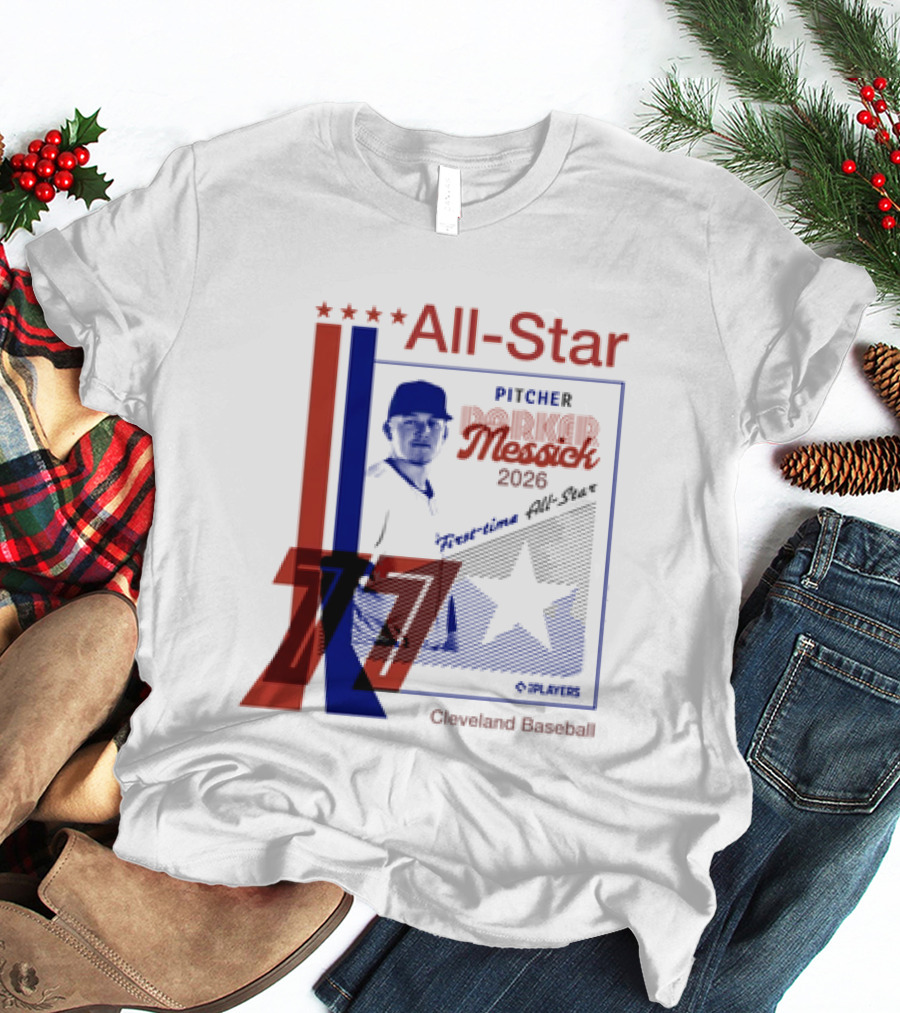 Cleveland Guardians Parker Messick First Time All Star 2026 Pitcher Three Stars T-Shirt