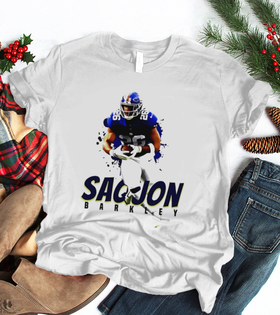 Saquon Barkley 26 New York Giants Running Back Sports T-Shirt