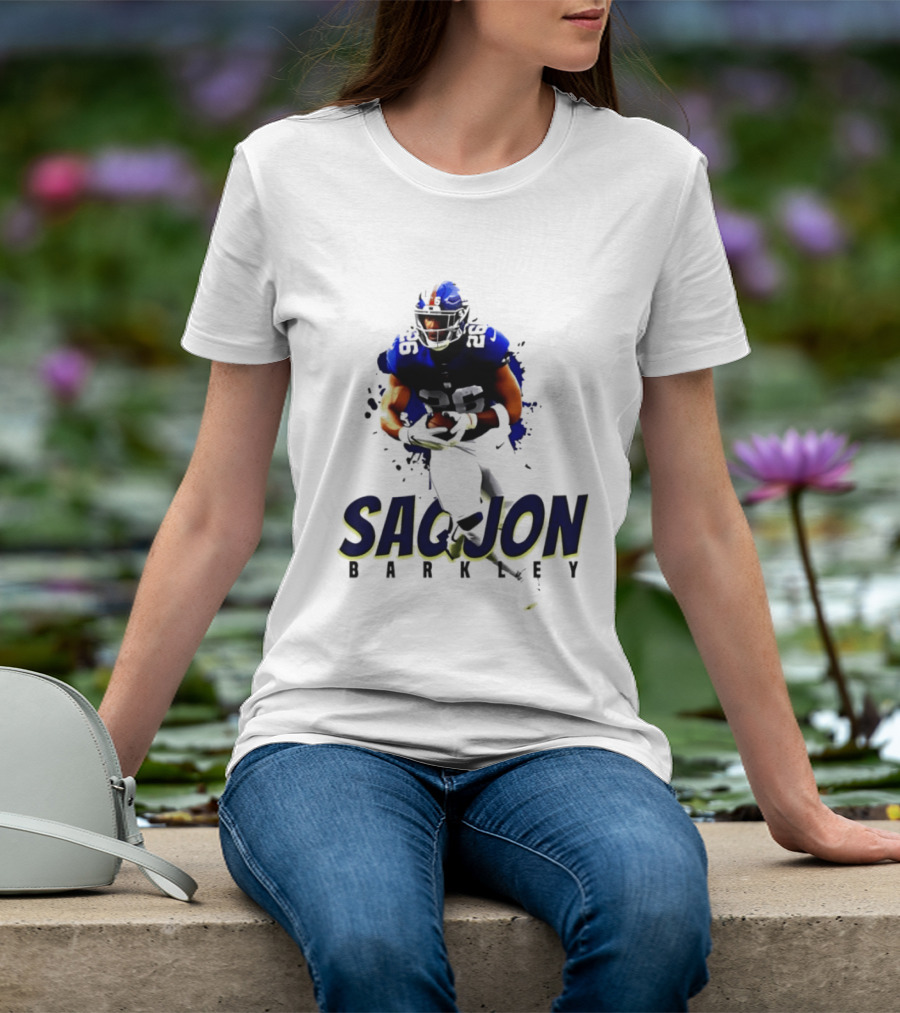 Saquon Barkley 26 New York Giants Running Back Sports T-Shirt