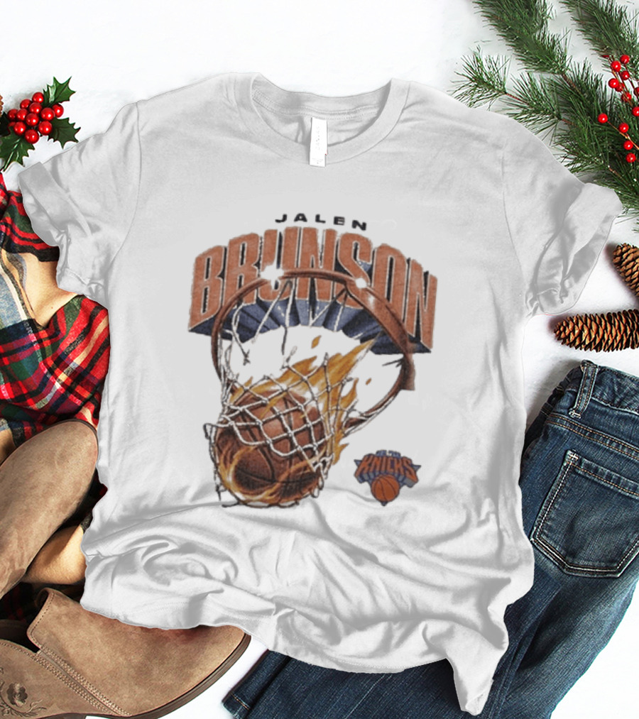 Jalen Brunson New York Knicks Basketball On Fire T-Shirt