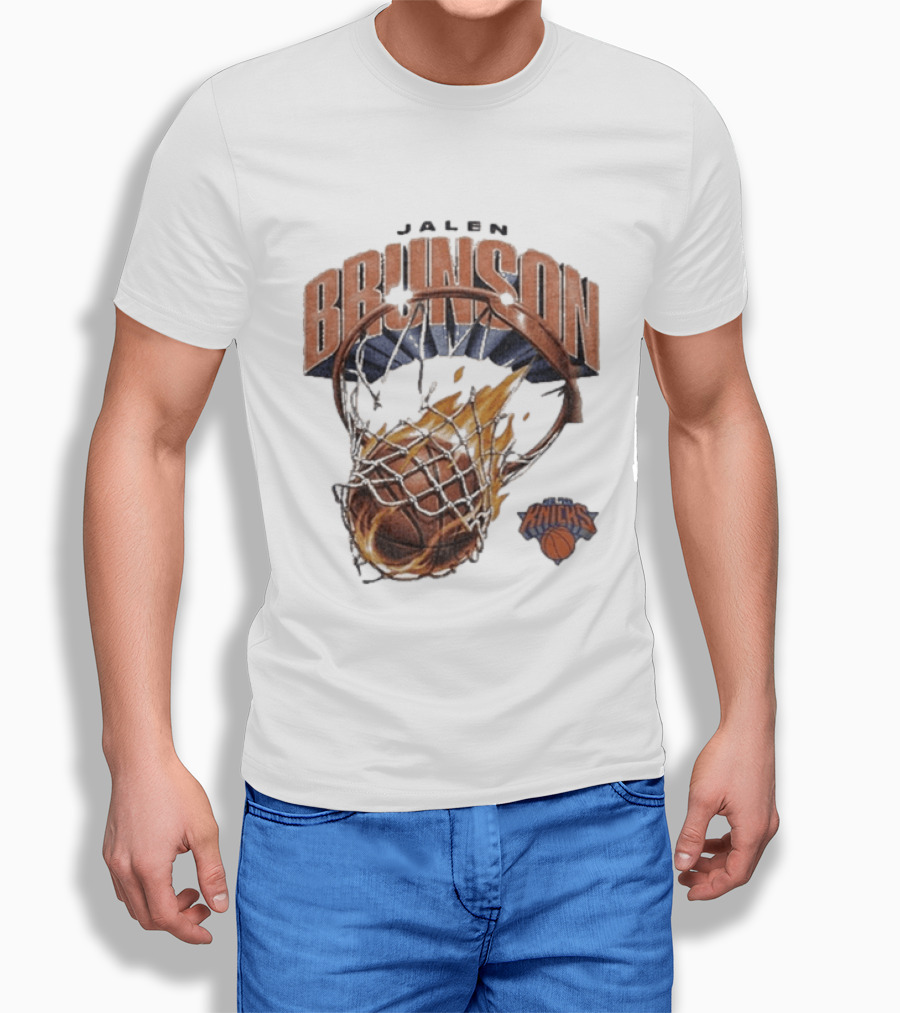 Jalen Brunson New York Knicks Basketball On Fire T-Shirt