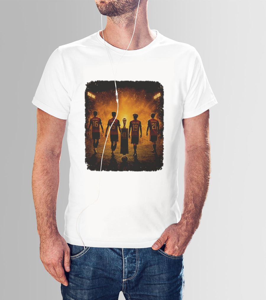 Spain National Football Team Rodrigo Merino Lamine Yamal Oyarzabal Trophy 2026 T-Shirt