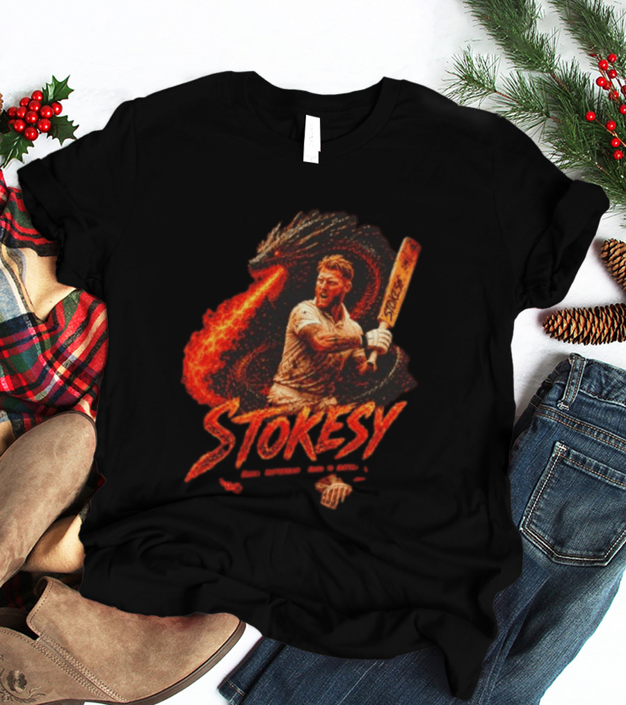 Ben Stokes England Cricket Team STOKESY Built Different Born To Battle Fiery Dragon T-Shirt