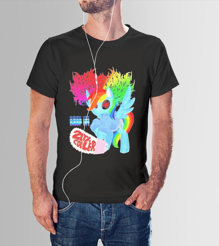 Drop It 20% Cooler Bubblegum Chainsaw Rainbow Dash T-Shirt