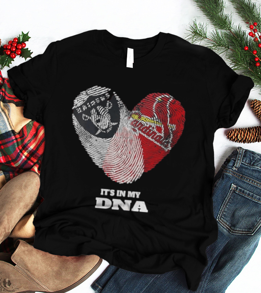 Las Vegas Raiders Washington Commanders It's In My DNA Fingerprint Heart T-Shirt