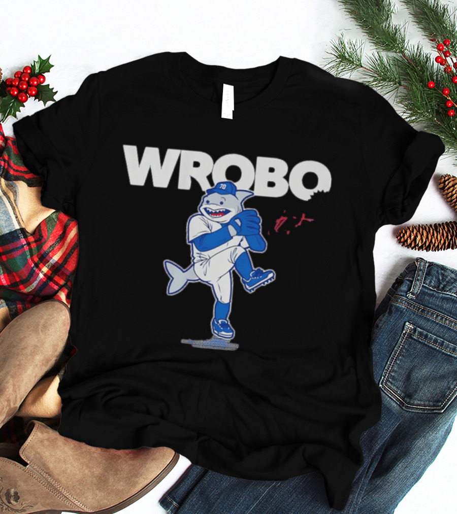 Los Angeles Dodgers Justin Wrobleski Baseball Wrobo Shark T-Shirt