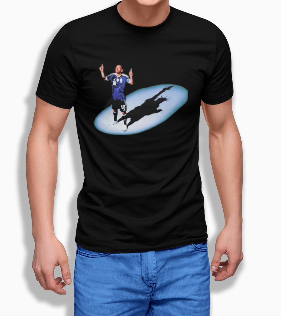 Lionel Messi Iconic Argentina Celebration With Liberty Shadow T-Shirt