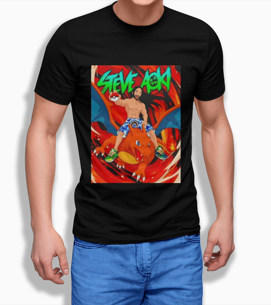 Steve Aoki Pokémon Charizard Adventure T-Shirt