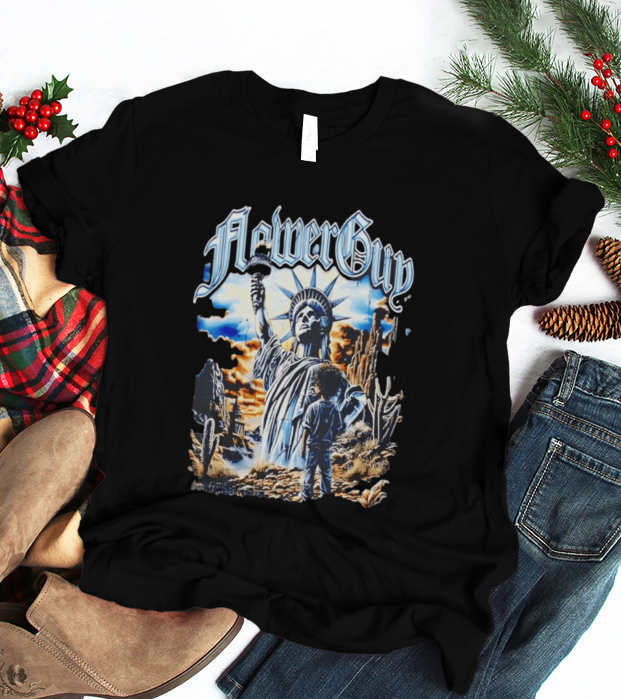 FlowerGuy Statue Of Liberty And Child In Desert Scene T-Shirt