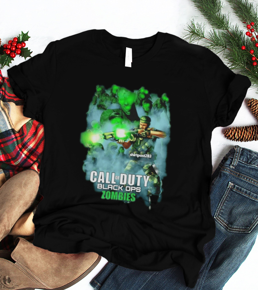 Call Of Duty Black Ops Zombies Tank Dempsey Battle Scene T-Shirt