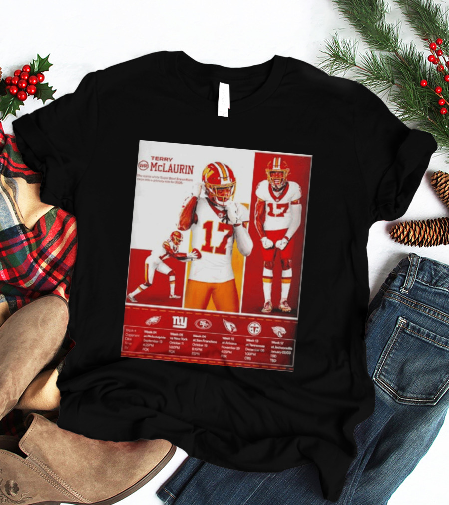 Terry McLaurin Washington Commanders 2026 Schedule NFL Football 17 Jersey Fan Gear T-Shirt