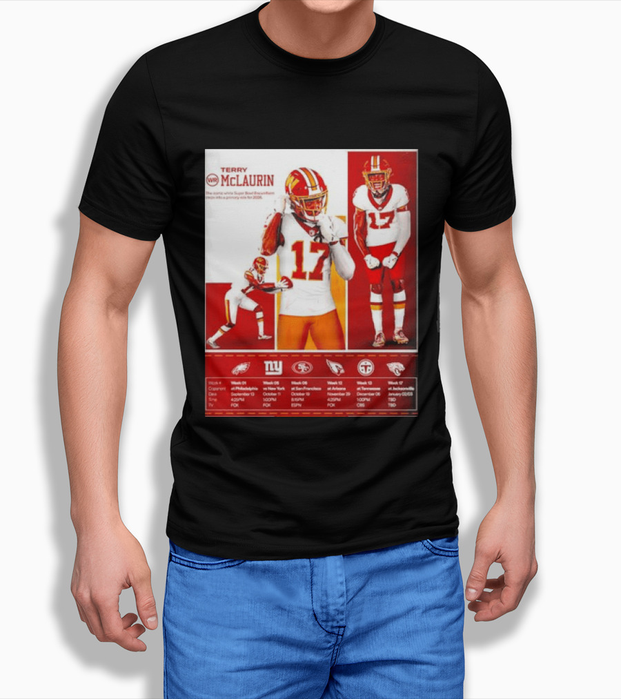 Terry McLaurin Washington Commanders 2026 Schedule NFL Football 17 Jersey Fan Gear T-Shirt