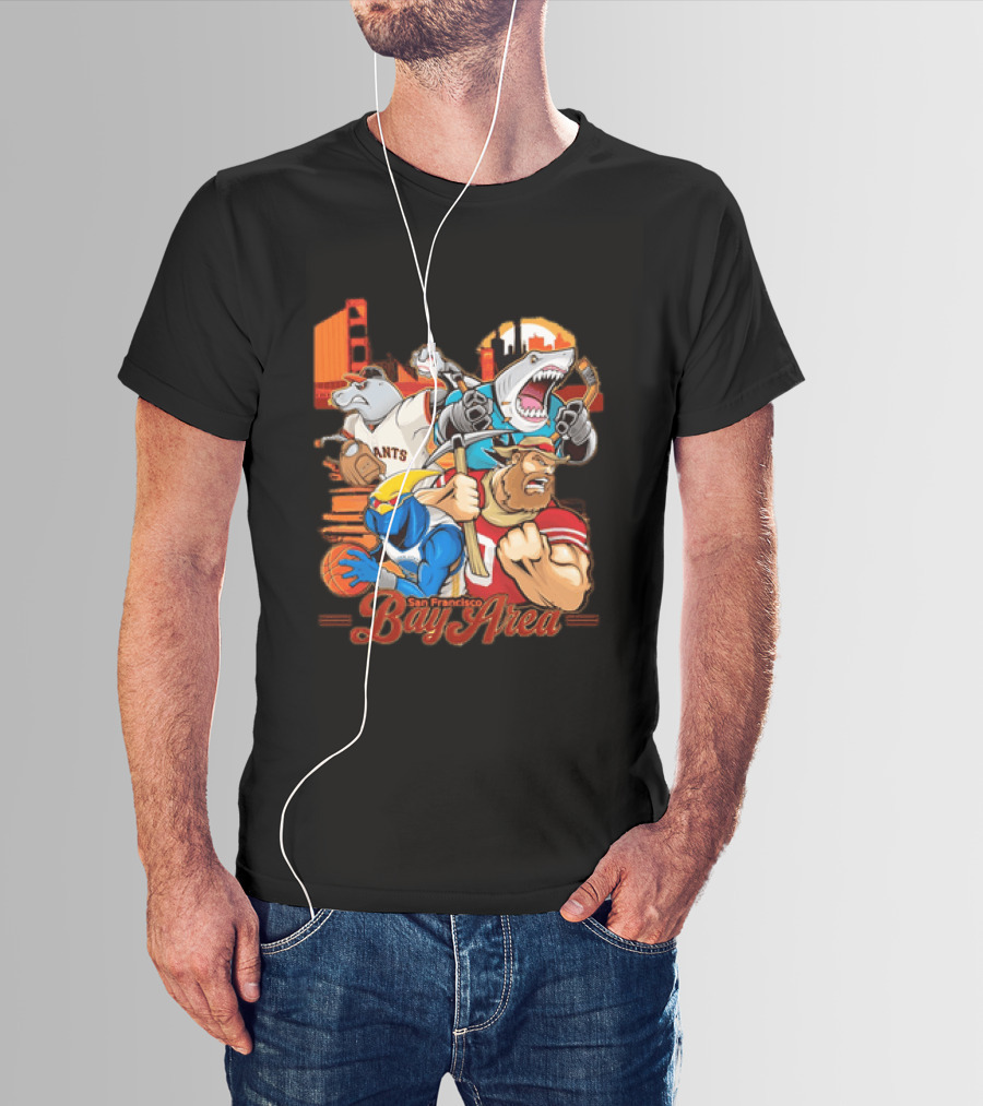 San Francisco Bay Area Giants Sharks Warriors 49ers Sports Collage T-Shirt