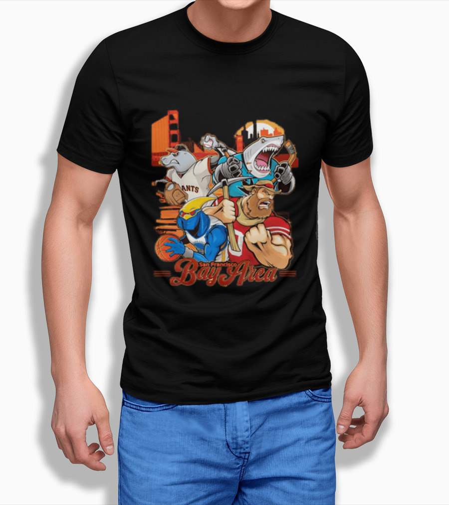 San Francisco Bay Area Giants Sharks Warriors 49ers Sports Collage T-Shirt