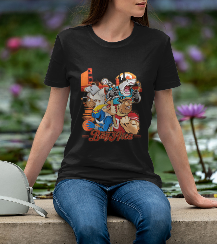 San Francisco Bay Area Giants Sharks Warriors 49ers Sports Collage T-Shirt