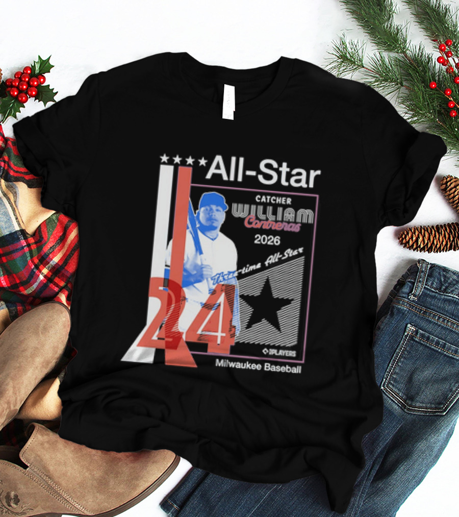 All Star Catcher William Contreras Milwaukee Baseball 2026 24 Three Time T-Shirt