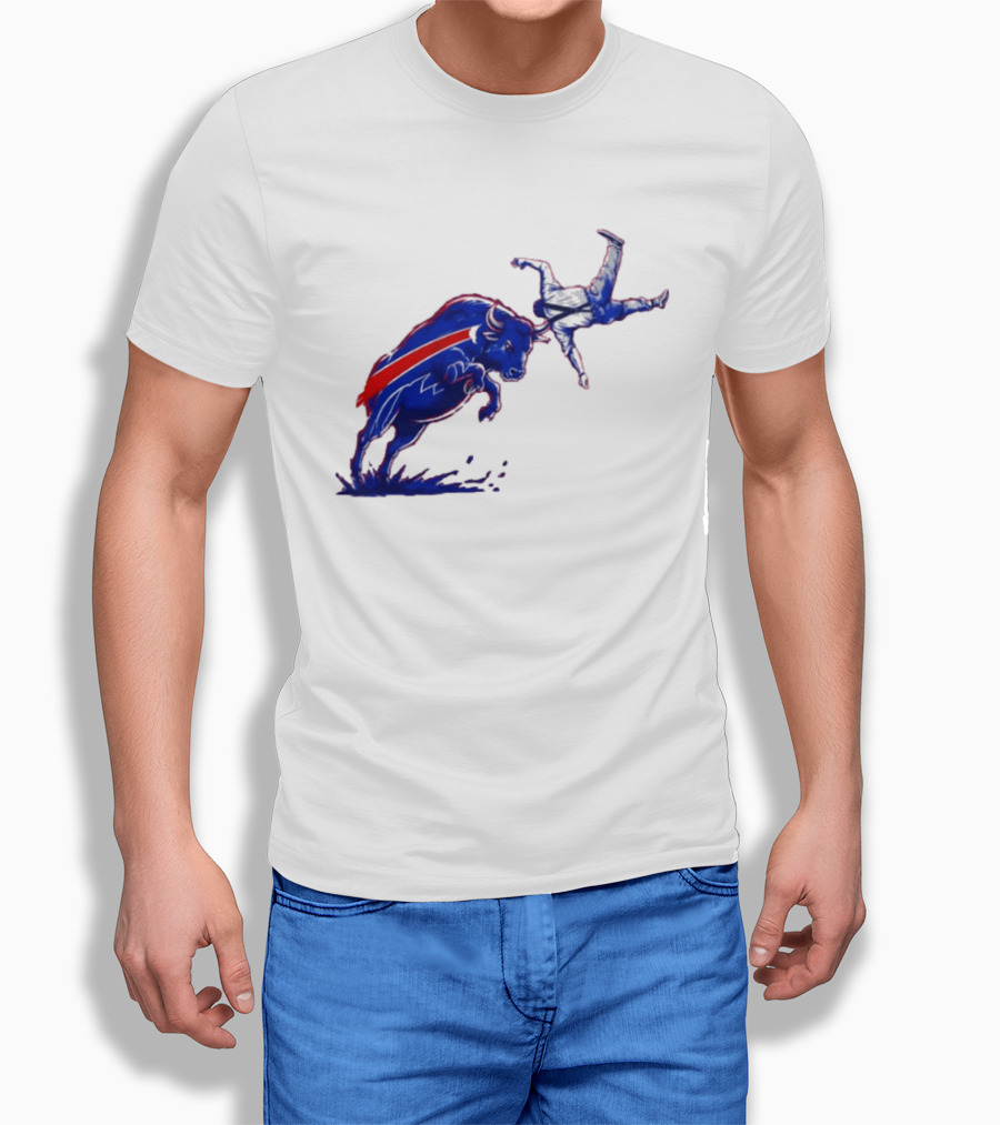 Buffalo Bills 2026 Bold Charging Buffalo Icon With Red Streak T-Shirt