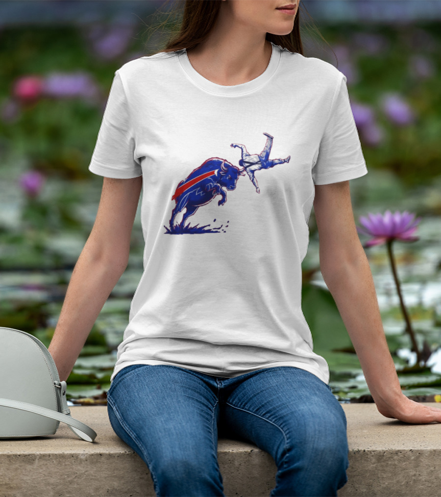 Buffalo Bills 2026 Bold Charging Buffalo Icon With Red Streak T-Shirt