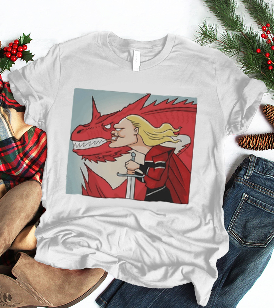 Haaland Norway Dragon Rider Caricature T-Shirt