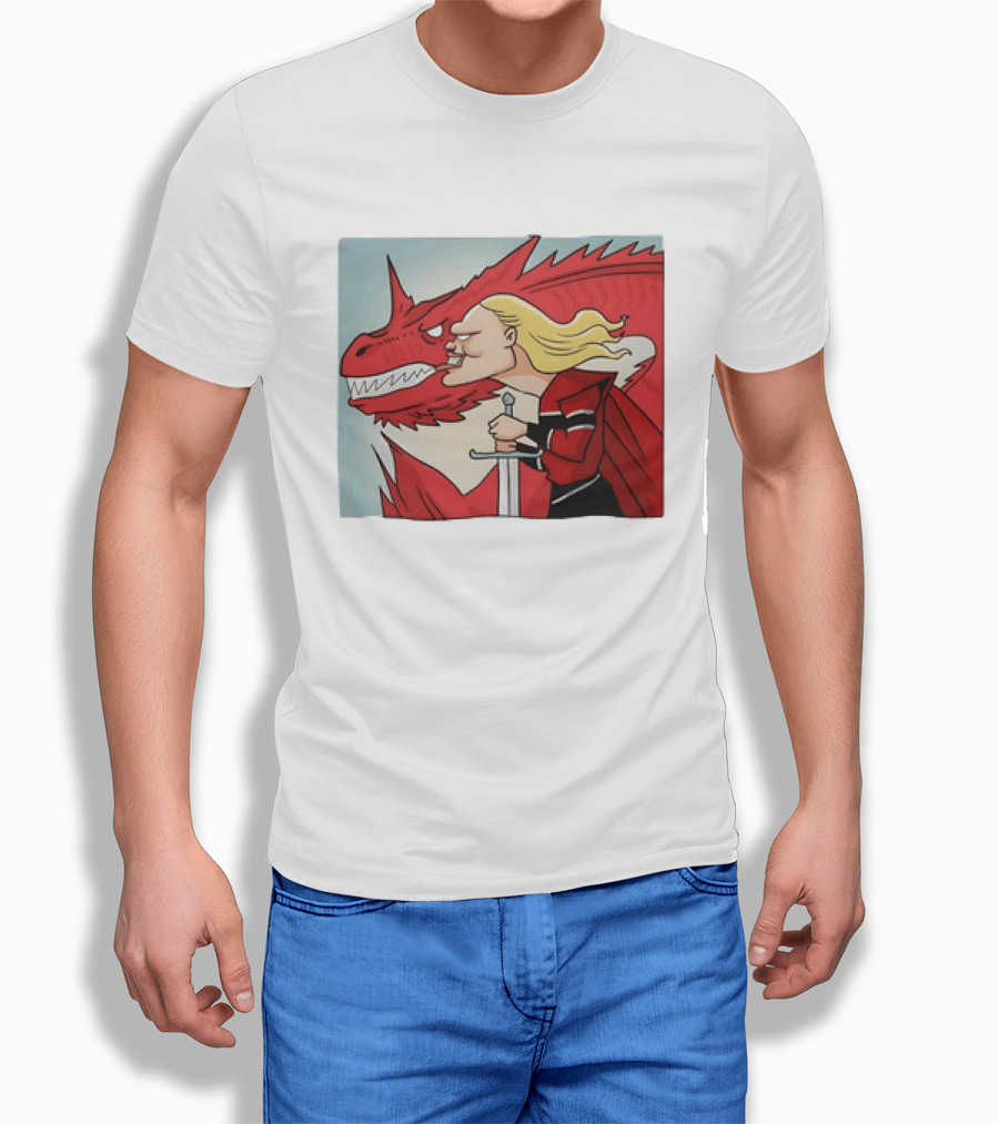 Haaland Norway Dragon Rider Caricature T-Shirt