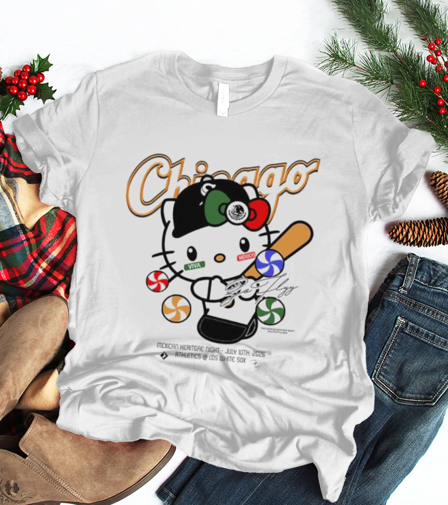 Hello Kitty Chicago White Sox Mexican Heritage Night July 10 2026 Athletics Los White Sox T-Shirt