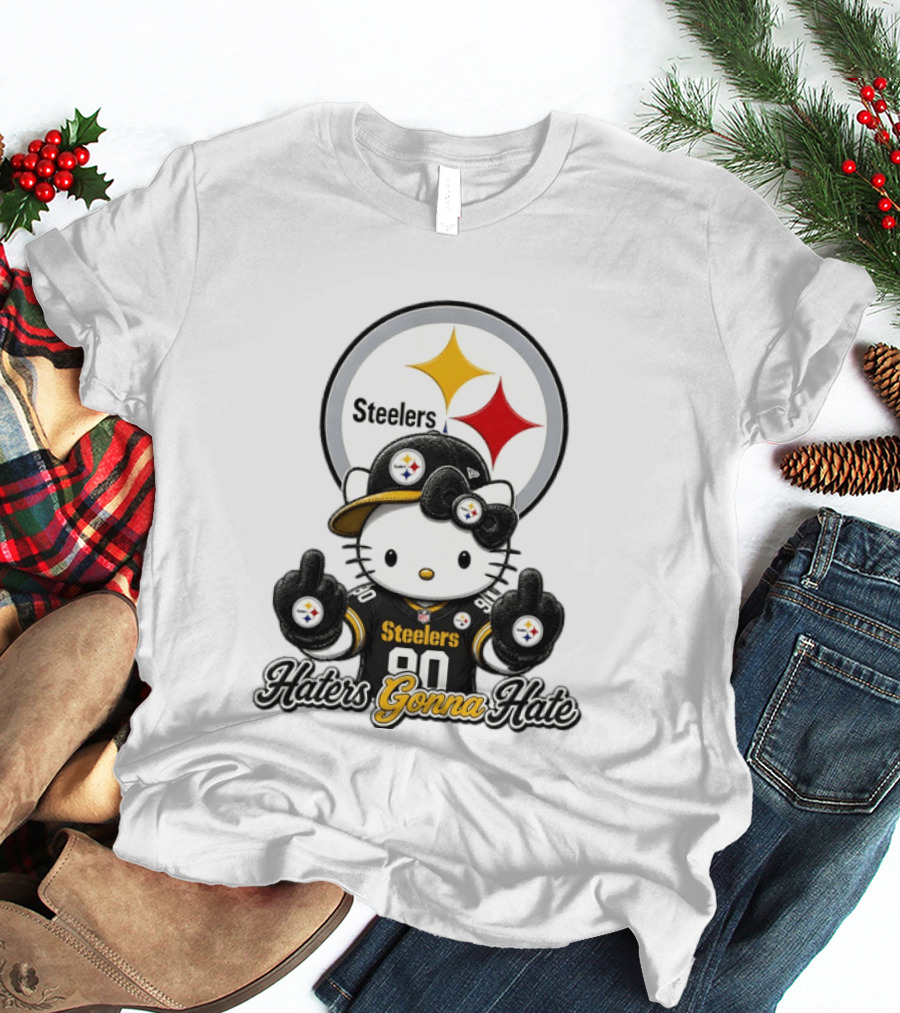 Hello Kitty Steelers Middle Finger Haters Gonna Hate T-Shirt