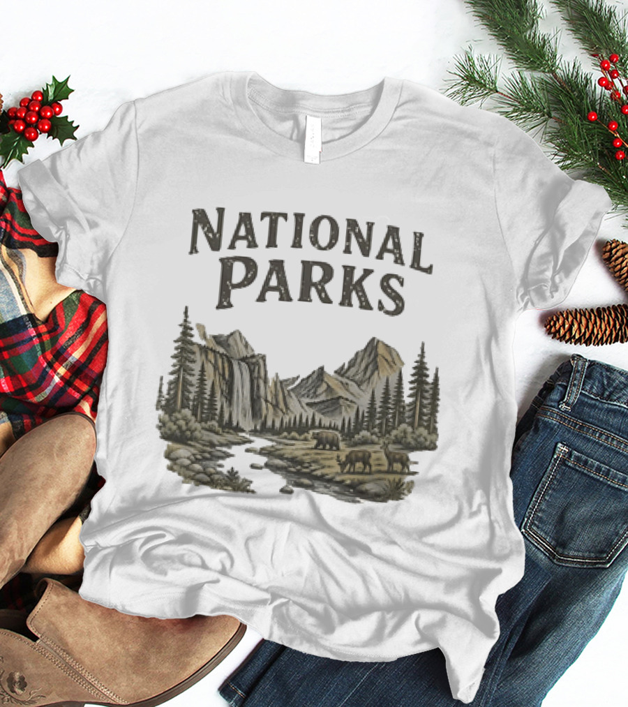 Protect Our National Parks Leave No Trace Nature Yosemite Bears Deer Mountains Forest T-Shirt