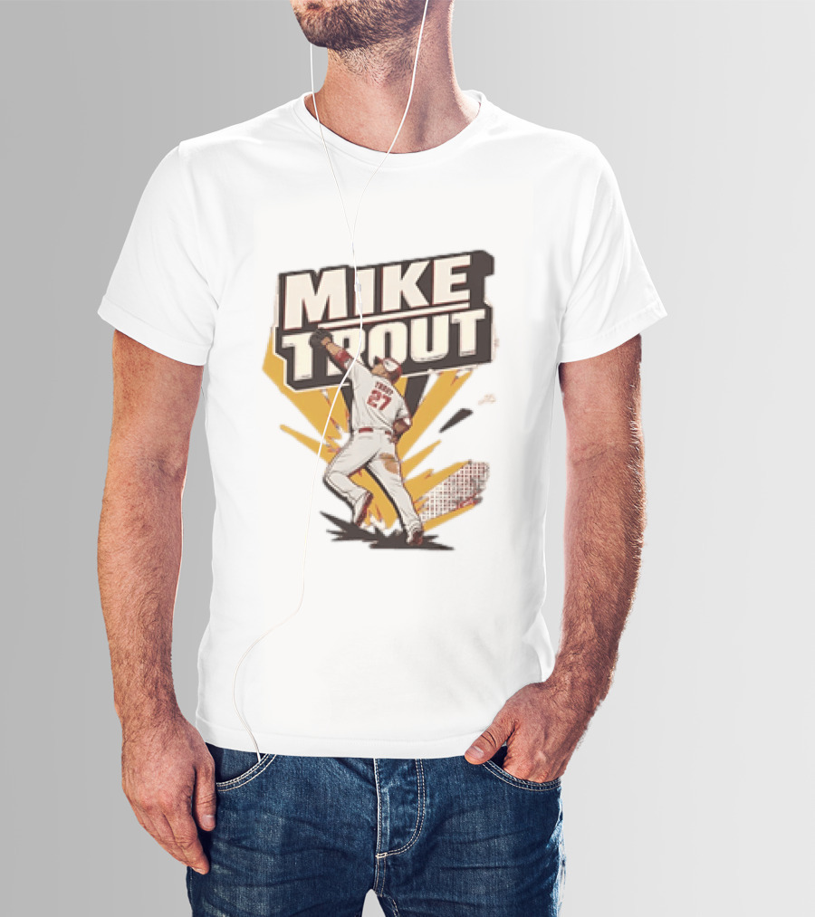 Mike Trout 27 Los Angeles Angels Baseball T-Shirt
