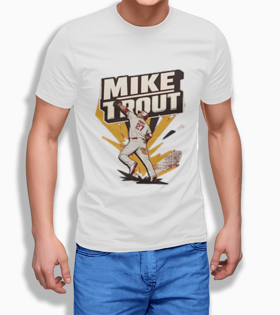Mike Trout 27 Los Angeles Angels Baseball T-Shirt