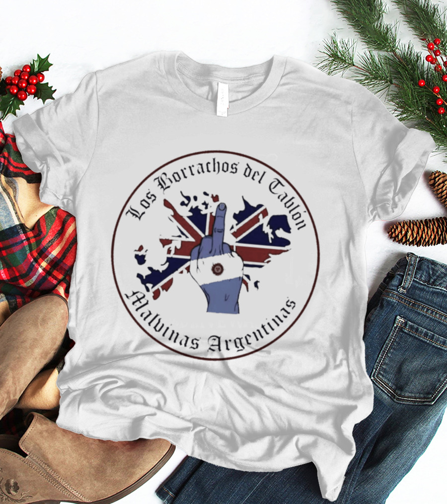 Los Borrachos Del Tablón Malvinas Argentinas Middle Finger Flag T-Shirt