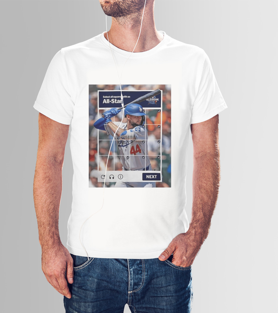 Select All Squares With An All Star Los Angeles Dodgers Baseball Meme T-Shirt
