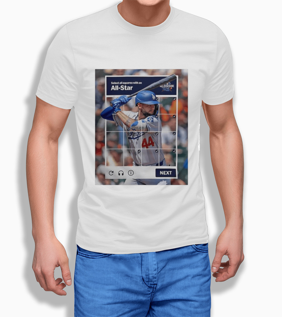 Select All Squares With An All Star Los Angeles Dodgers Baseball Meme T-Shirt