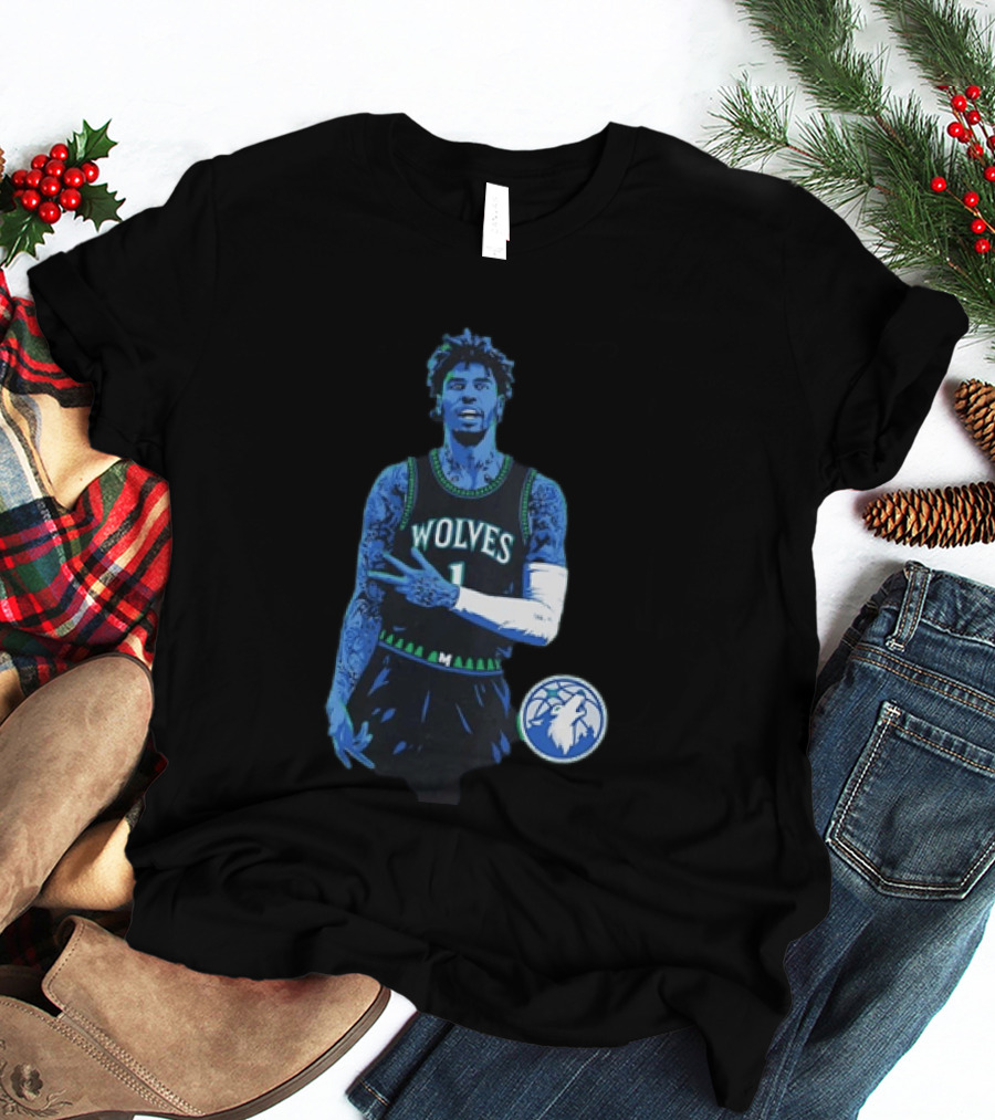 Anthony Edwards Wolves 1 Minnesota Timberwolves Basketball T-Shirt