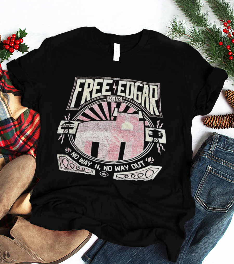 Free Edgar 2013 No Way In No Way Out Vintage Style Prison T-Shirt