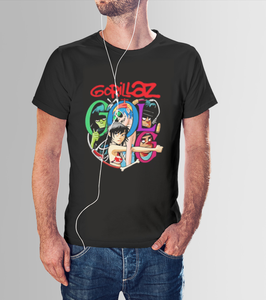 Gorillaz Virtual Rock Band Cartoon Characters T-Shirt