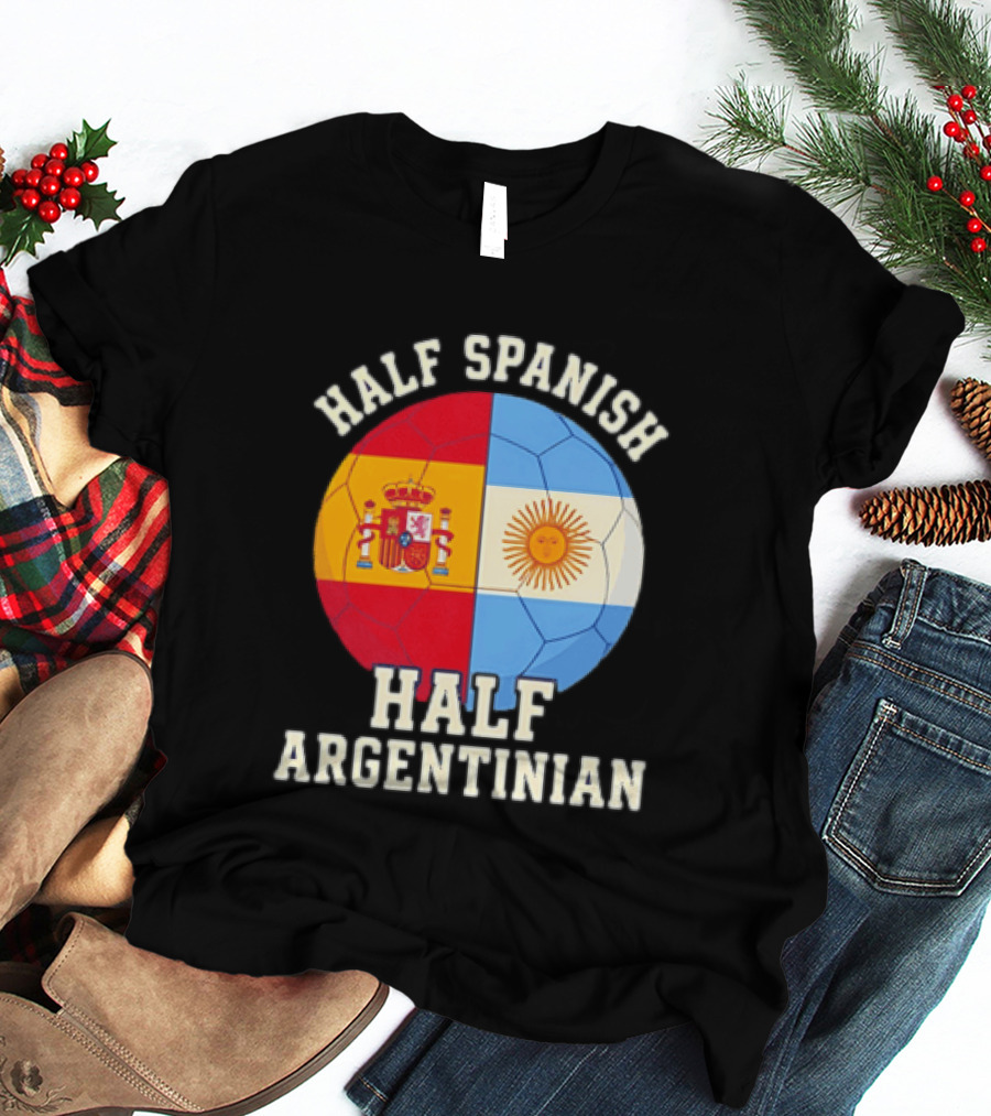 Half Spanish Half Argentinian Flag Ball T-Shirt