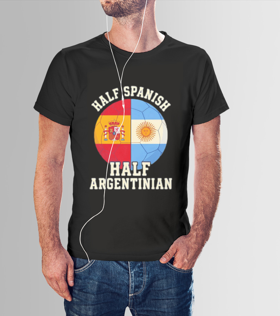 Half Spanish Half Argentinian Flag Ball T-Shirt