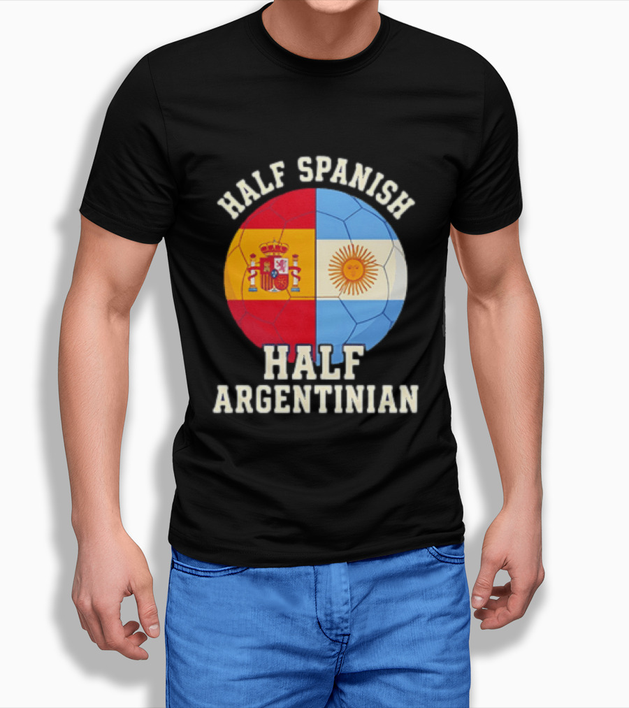 Half Spanish Half Argentinian Flag Ball T-Shirt