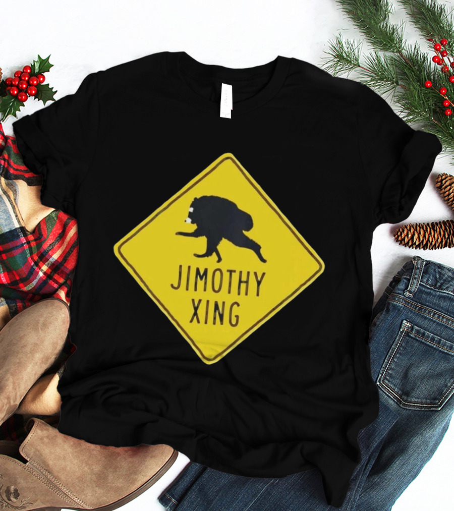 Jimothy Xing Raccoon Sign Crossing T-Shirt