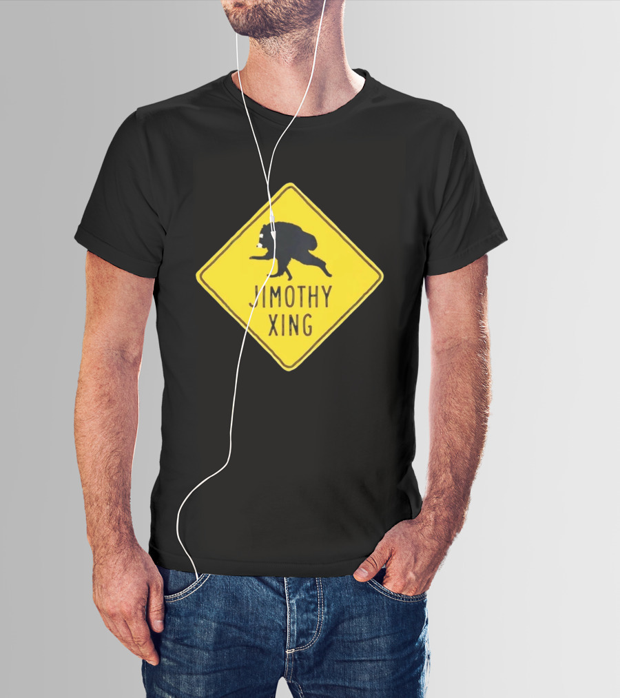 Jimothy Xing Raccoon Sign Crossing T-Shirt