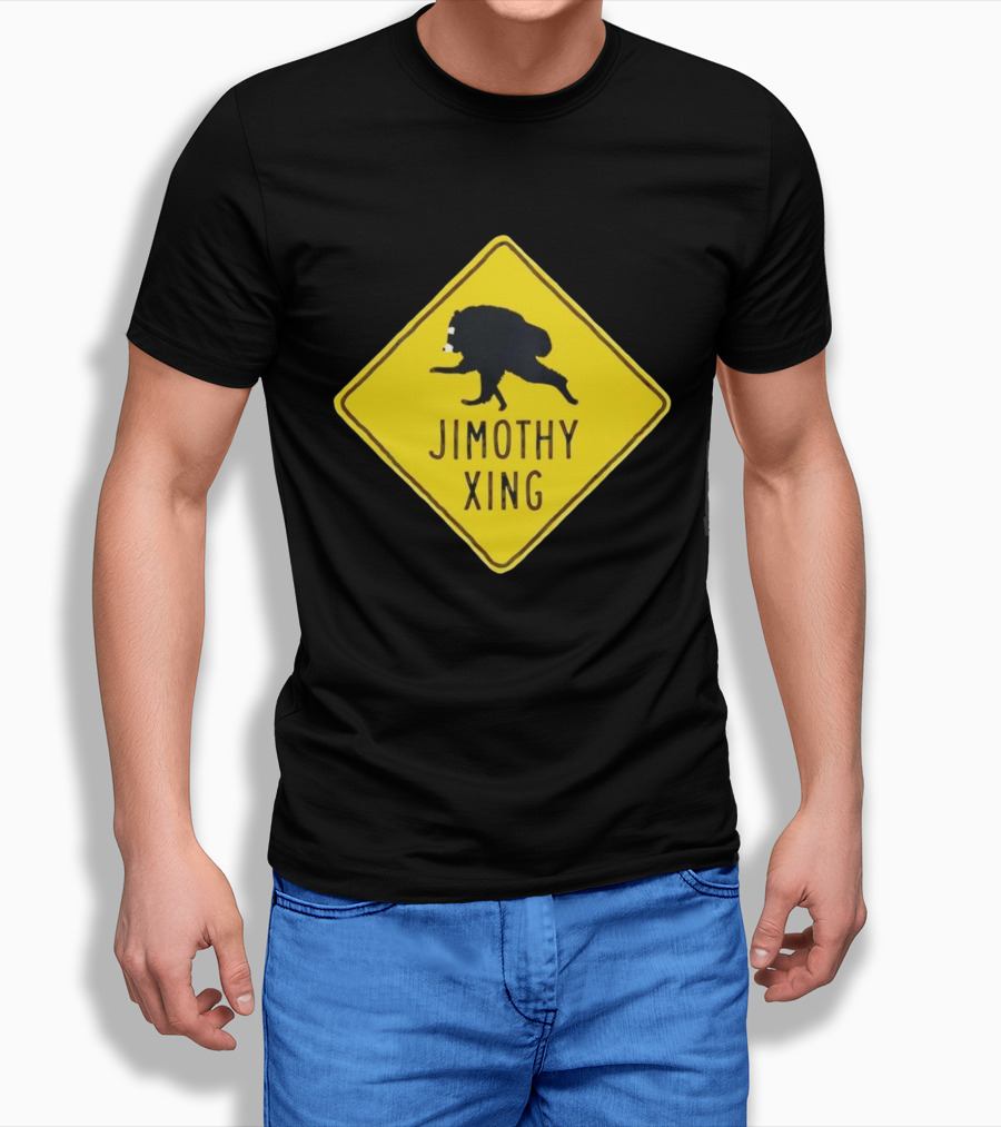 Jimothy Xing Raccoon Sign Crossing T-Shirt