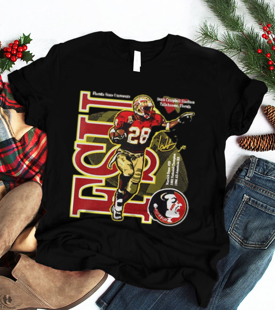 Warrick Dunn Florida State Seminoles 28 Doak Campbell Stadium Tallahassee Florida T-Shirt