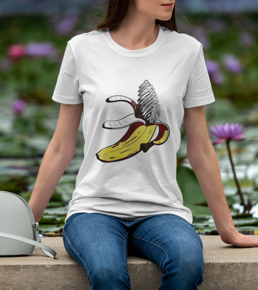 Anatomical Banana Skeleton Surreal Peeled Fruit T-Shirt